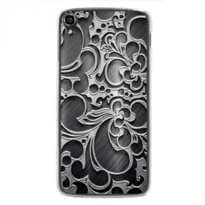 Coque rigide transparente pour Alcatel Idol-3 de 5,5 pouces impression arabesque noir