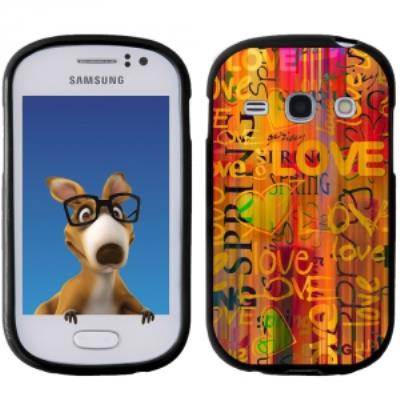 Coque Souple en gel noir pour Galaxy Fame avec impression Motifs Love Spring