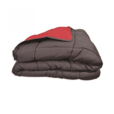 Couette Calgary microfibre 200x200 cm gris et rouge