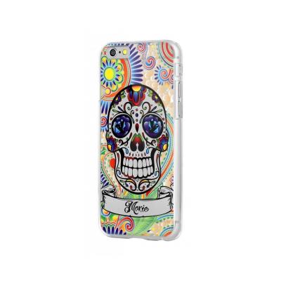 Coque pour iPhone 6 (4,7 pouces) Translucide Tete de mort Tribal Bleu MOXIE
