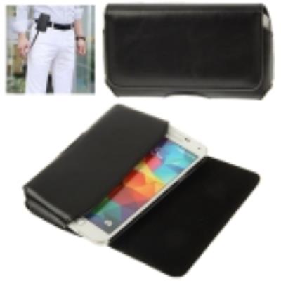 Galaxy S5 / i9600 : Coque Housse en Cuir (PU) Noir avec Clip Ceinture
