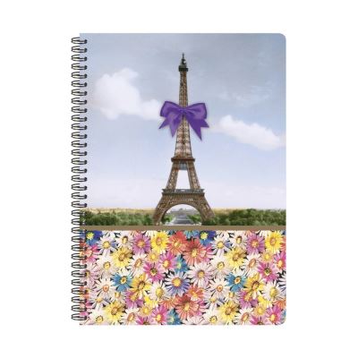 Les Cakes de Bertrand - Cahier Spirales A4 - 148 pages Lignées Tour Eiffel Noeud