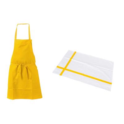 Ustensile de cuisine Tdtext SET TABLIER TORCHON JAUNE