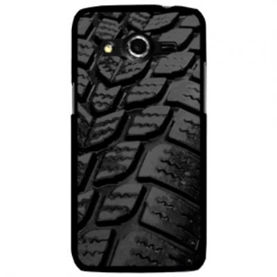 Coque rigide noire pour Galaxy Core 4G avec impression Motif Pneu