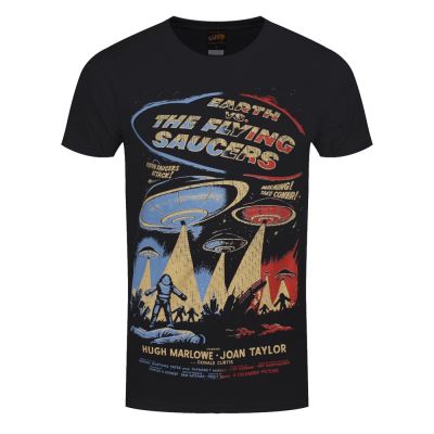 Plan 9 T-Shirt The Earth VS The Flying Saucers Homme Noir - Taille XL