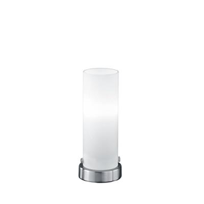 Trio leuchten moderne lampe de table tactile tube blanche, verre, metal, cylindre, rond led inclues e14 max. 1 x 4 watt a+