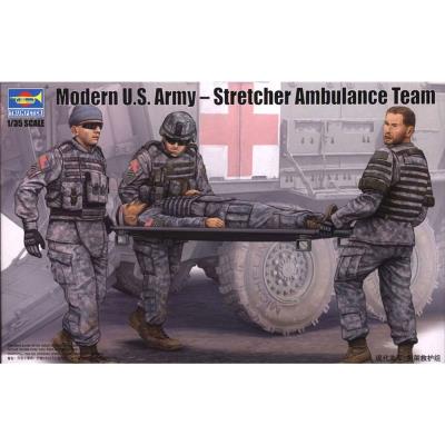 Figurines pour maquettes : Set équipe médicale avec civière, Armée US 2012 Trumpeter