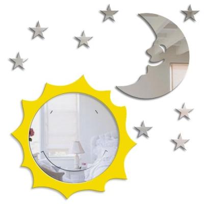mungai mirrors ensemble de miroirs acrylique étoiles, soleil et croissant de lune