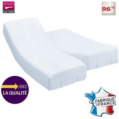 Protège-matelas 180x200 cm molleton lit électrique 100% coton France