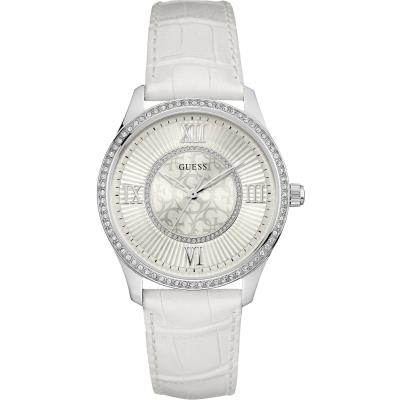 Montre Guess Broadway-W0768L4 pour Femmes en Cuir Blanc