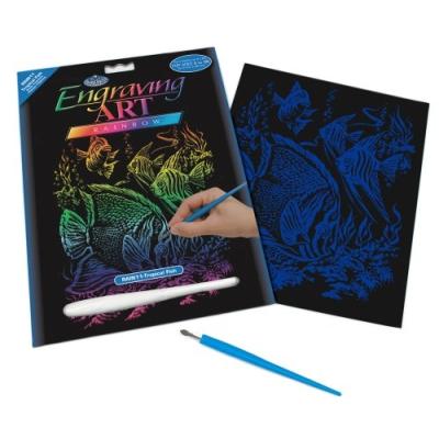 ROYAL & LANGNICKEL RAIN11 GRAVURE D'ART ARC EN CIEL TAILLE A4 POISSONS TROPICAUX