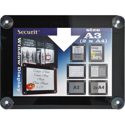 Porte-affiches pour vitres Noir A3