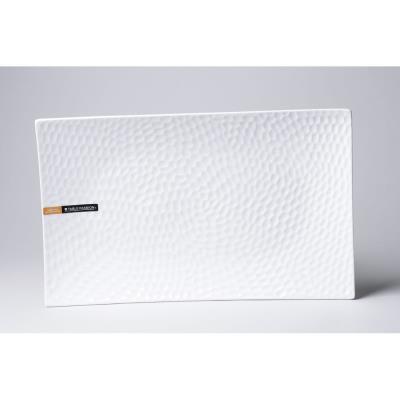 Bastide Diffusion - Dune - Plat rectangle blanc en porcelaine 36x22 cm