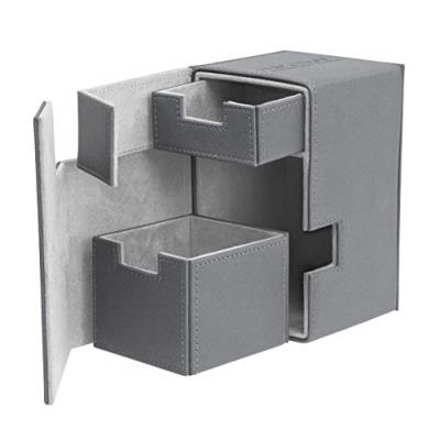 Ultimate guard taille standard xenoskin 100 plus flip-n-tray deck étui (gris)