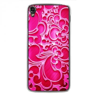 Coque rigide transparente pour Alcatel Idol-3 de 5,5 pouces impression arabesque fushia