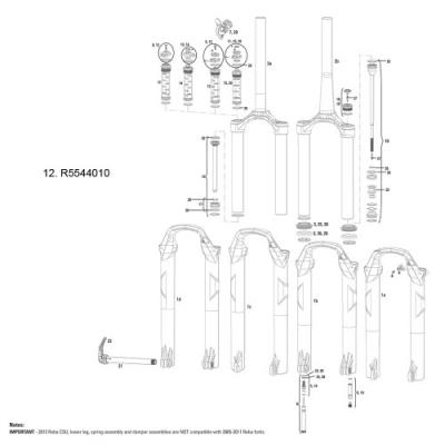 Rockshox amortisseur de compression moco dna sid reba rl 12-15 crown adj w boutons 120 mm a1-a3 uniquement)