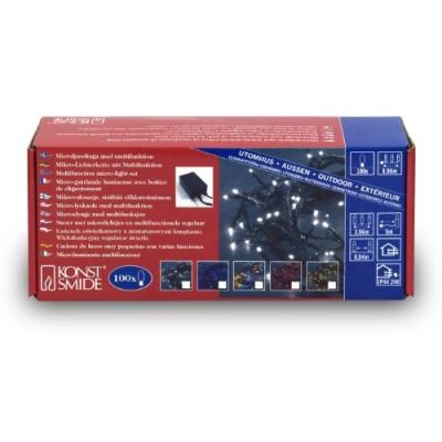 KONSTSMIDE 2083-400 MICROLIGHT GUIRLANDE 100 LAMPES BLEU + CLIGNOTANTE + CÂBLE NOIR 24 V