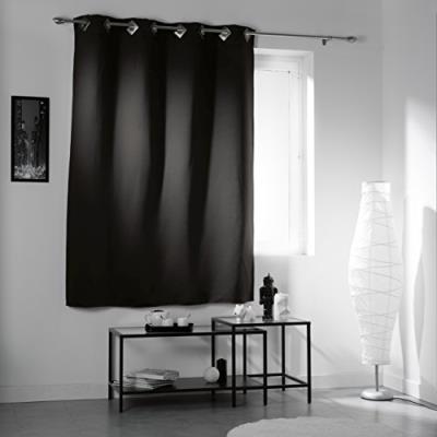 Douceur d'intérieur 1604453 cocoon rideau avec oeillets occultant polyester noir 140 x 180 cm