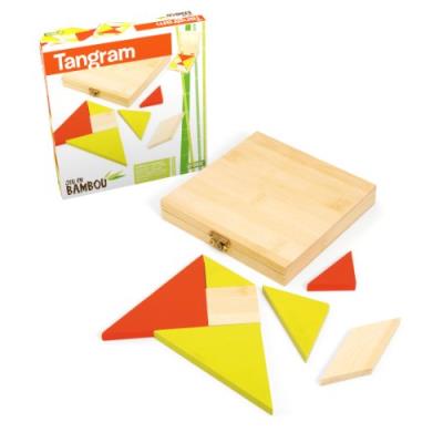 Jeujura - 66103 - jeu de société - tangram - coffret bambou - 16 cm