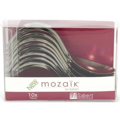 Cuilleres de dégustation - plastique - décor argent métallisé - 20 pieces 941990
