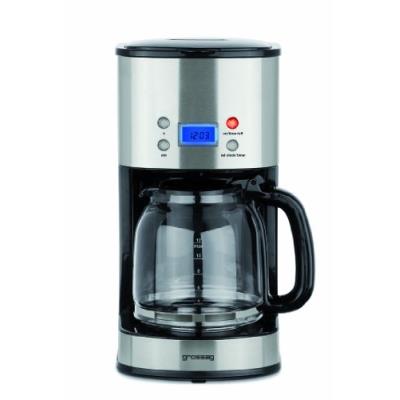 Grossag ka 64 cafetière programmable avec verseuse en verre capacité 12 tasses 1,6 l 1000 w