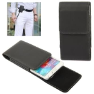 Galaxy S5 / i9600 : Coque Housse en Cuir (PU) Noir   Ouverture Vertical  avec Clip Ceinture