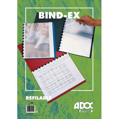 Adoc System - Protege Document Adoc 40 Vues A4 Couverture Rigide Noir
