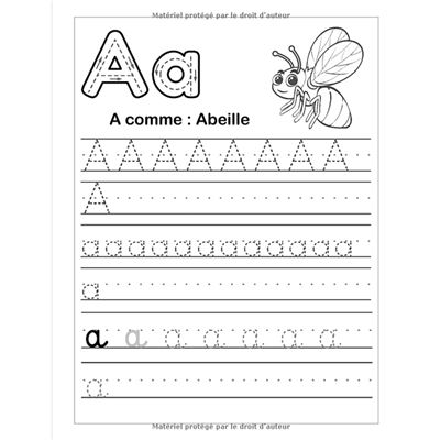 Cahier d'écriture - Niveaux maternelle GS et CP: Carnet pour la pratique de  l'écriture - Pour apprendre à écrire les lettres MAJUSCULES (enfants 5-7  ans) - BONUS: 26 mandalas à colorier 