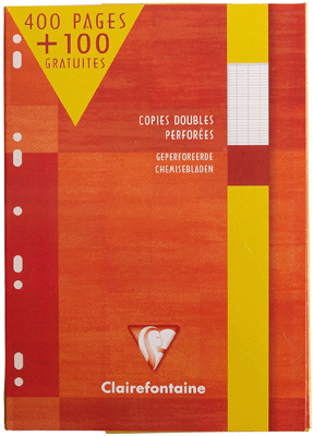 Clairefontaine - Copie Double Blanche A4 Seyes 90g Perforee - Etui De 100