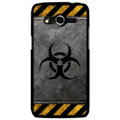 Coque rigide noire pour Galaxy Core 4G avec impression motif logo radioactif