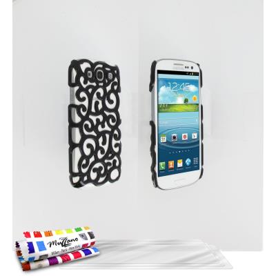 Coque rigide Noir Le Palace ORIGINALE de MUZZANO pour SAMSUNG GALAXY S3 / I9300 + 3 Films de Protection Ecran UltraClear