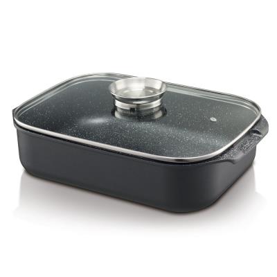 Plat à four noir rectangulaire 39x25 cm tous feux dont induction ROASTER