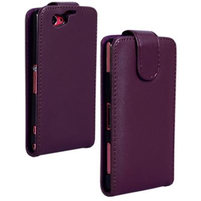 Etui violet à rabat avec fermeture magnétique pour Sony Xperia Z1 Compact