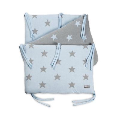 baby's only - tour de lit star bleu ciel / gris (pour lit 60 x 120 cm) - bleu ciel / gris