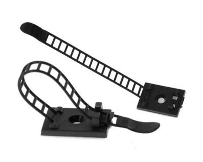 Inline Noir - Attache-Cable Avec Fixation Auto-Adhésive - 64 Mm - 10 Pieces