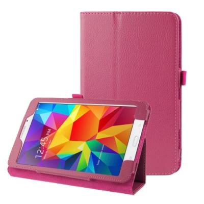 Galaxy Tab 4 7.0 T320 : Coque Housse Cuir (PU) Magenta « Texture Litchi »