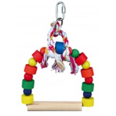 Arceau Balançoire Avec Blocs Bois Multicolor, 13 × 19 Cm - Mon Animalerie