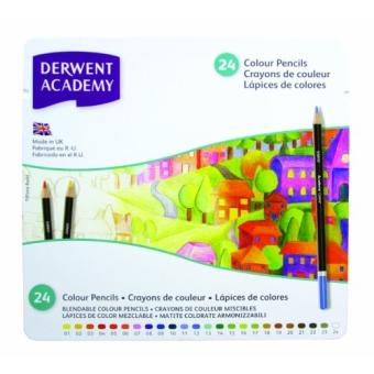 DERWENT COLOUR CRAYONS DE COULEUR BOÎTE EN MÉTAL DE 24 - 1