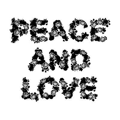 Tampon en bois peace et love 58x46mm - artémio
