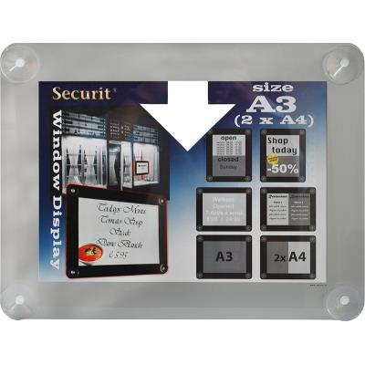 Porte-affiches pour vitres gris A3