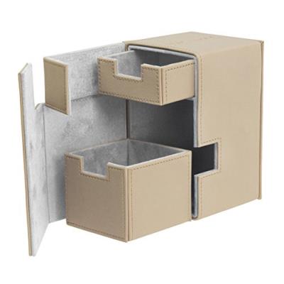 Ultimate guard taille standard xenoskin 100 plus étui flip-n-tray deck (sable)