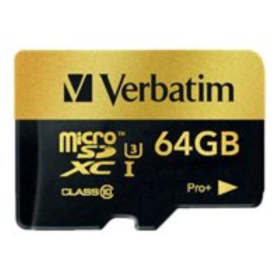 Verbatim PRO+ - flashgeheugenkaart - 64 GB - microSDXC UHS-I