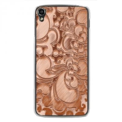 Coque rigide transparente pour Alcatel Idol-3 de 5,5 pouces impression arabesque bronze