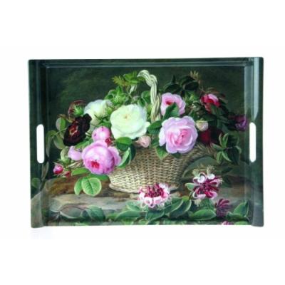 JD DIFFUSION - PLATEAU RECTANGULAIRE PANIER FLEURI