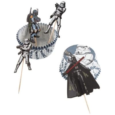 DEKOBACK 01-14-00508 LOT DE 48 ACCESSOIRES STAR WARS GALACTIC EMPIRE POUR MUFFINS