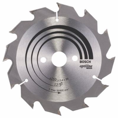 Bosch 2608641169 Lame De Scie Circulaire Optiline Wood 12 Dents 150 X 20/16 X 2,4 Mm