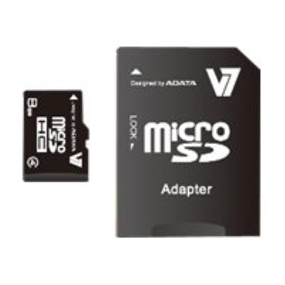 V7 VAMSDH8GCL4R-2E - flashgeheugenkaart - 8 GB - microSDHC