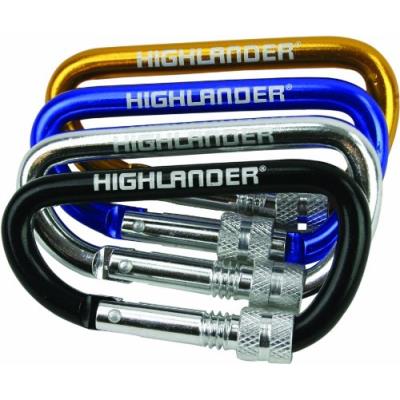 Highlander lot de 24 mousquetons à vis (assortiment de couleurs)