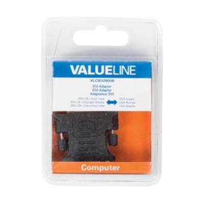 Adaptateur dvi - dvi-i (24 + 5 broches) mâle - vga femelle, noir valueline