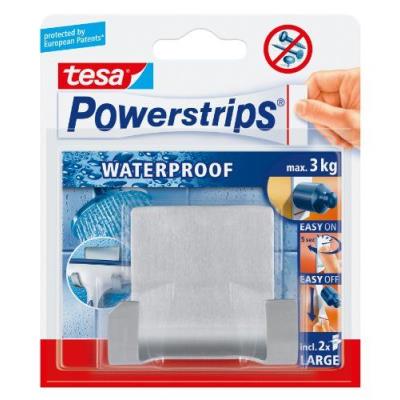 tesa Powerstrips WAVEWATERPROOF double crochet, en acier